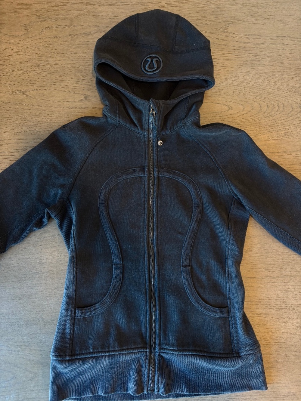 Lululemon Scuba Hoodie Black Size 6 Full Zip Embroidered Logo